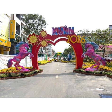 Những mẫu cổng chào tết mút xốp được yêu thích